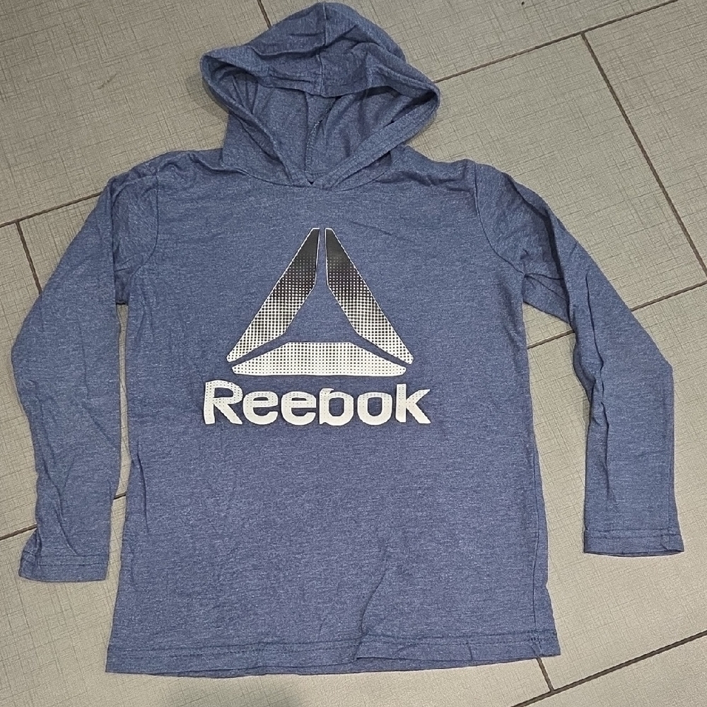 Reebok Heather Blue Hoodie with Logo